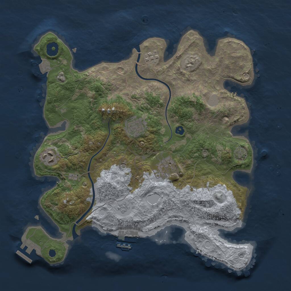 Rust Map: Procedural Map, Size: 3250, Seed: 1447, 10 Monuments