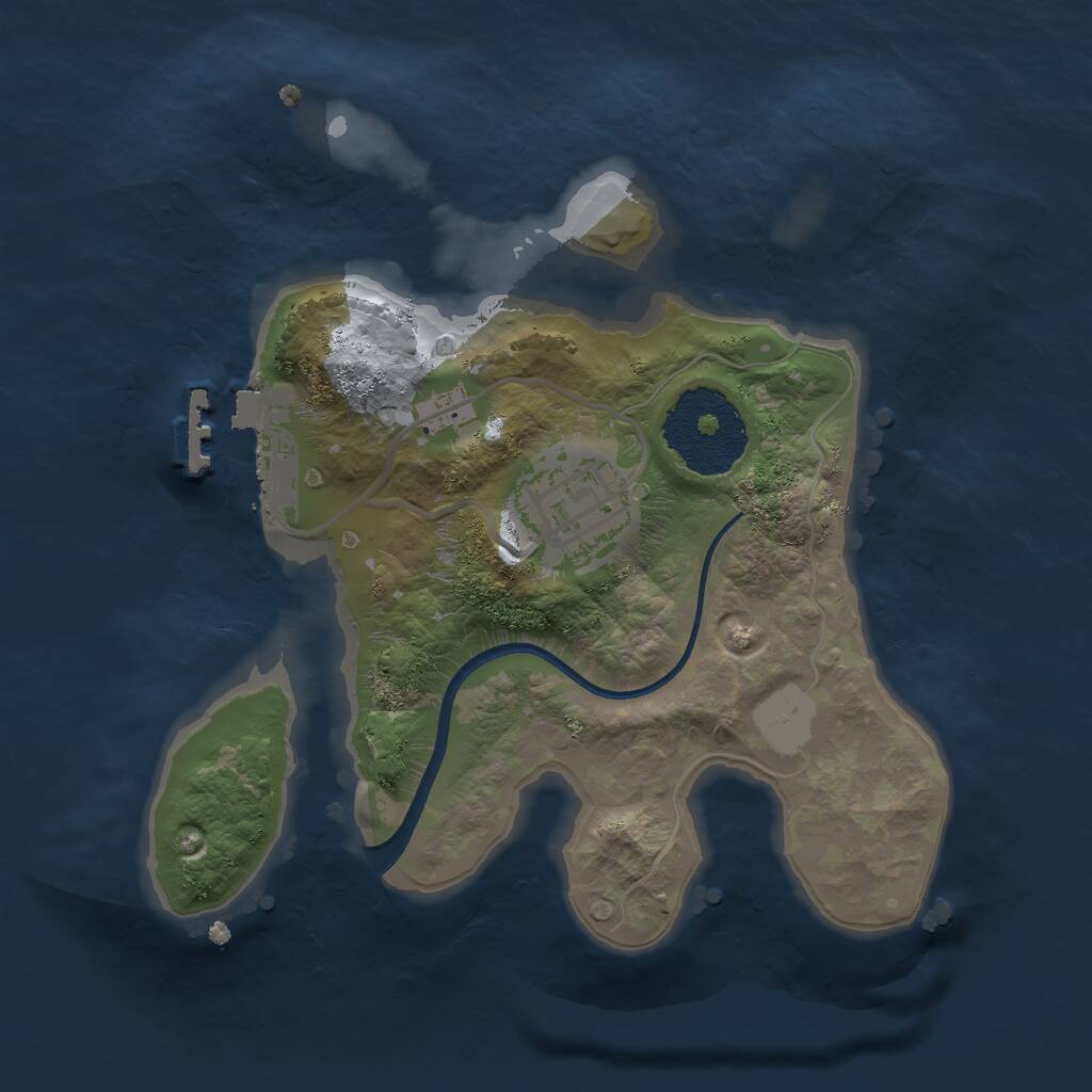 Rust Map: Procedural Map, Size: 2000, Seed: 8562, 3 Monuments