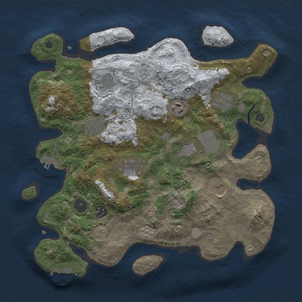 Rust Map: Procedural Map, Size: 3500, Seed: 272, 18 Monuments