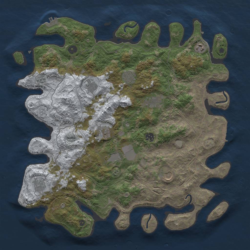 Rust Map: Procedural Map, Size: 4250, Seed: 1879690421, 19 Monuments