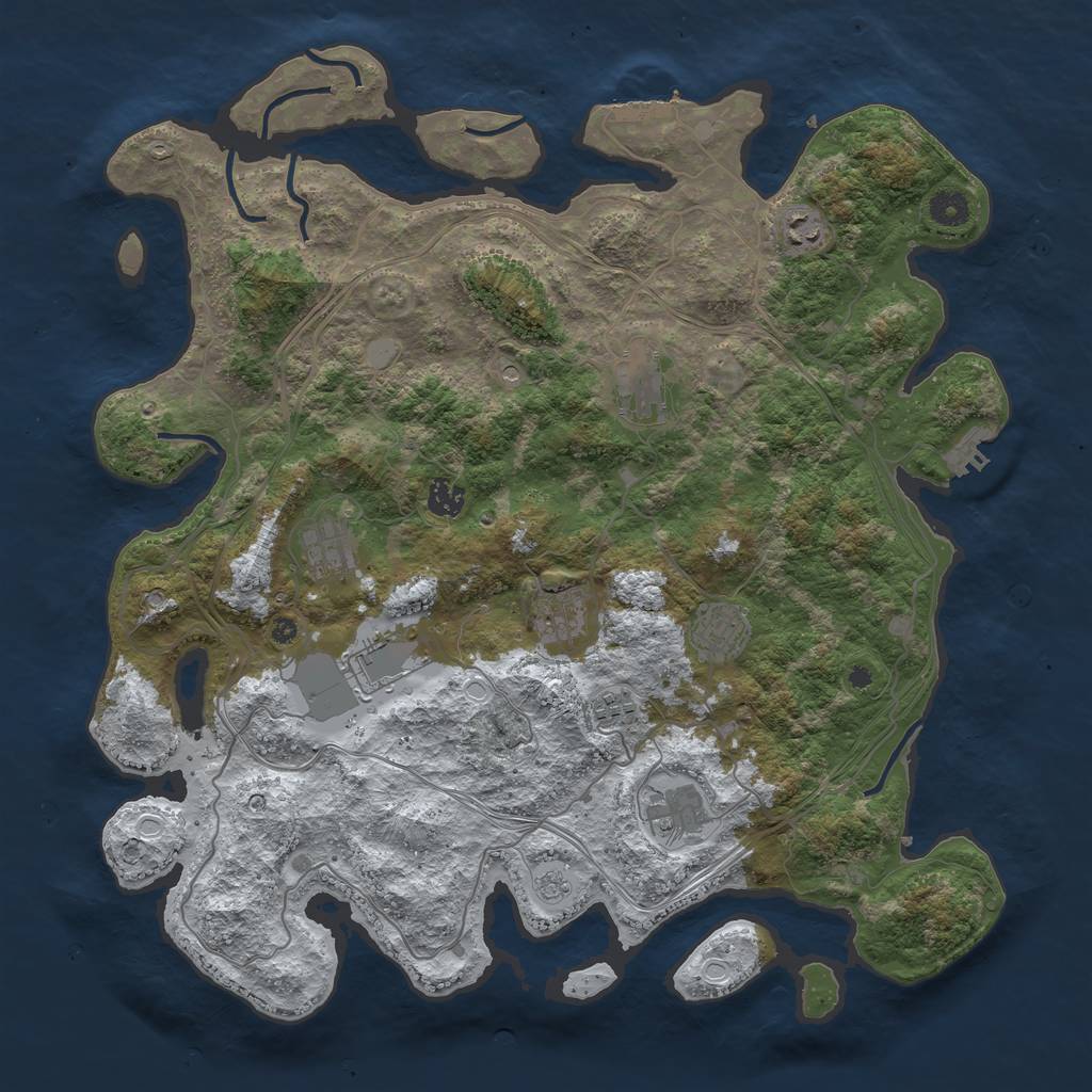 Rust Map: Procedural Map, Size: 4250, Seed: 229, 18 Monuments