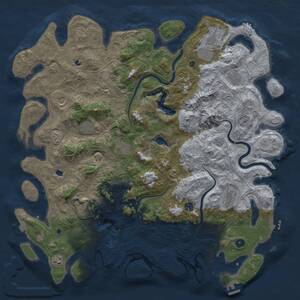Thumbnail Rust Map: Procedural Map, Size: 5000, Seed: 1213036371, 17 Monuments