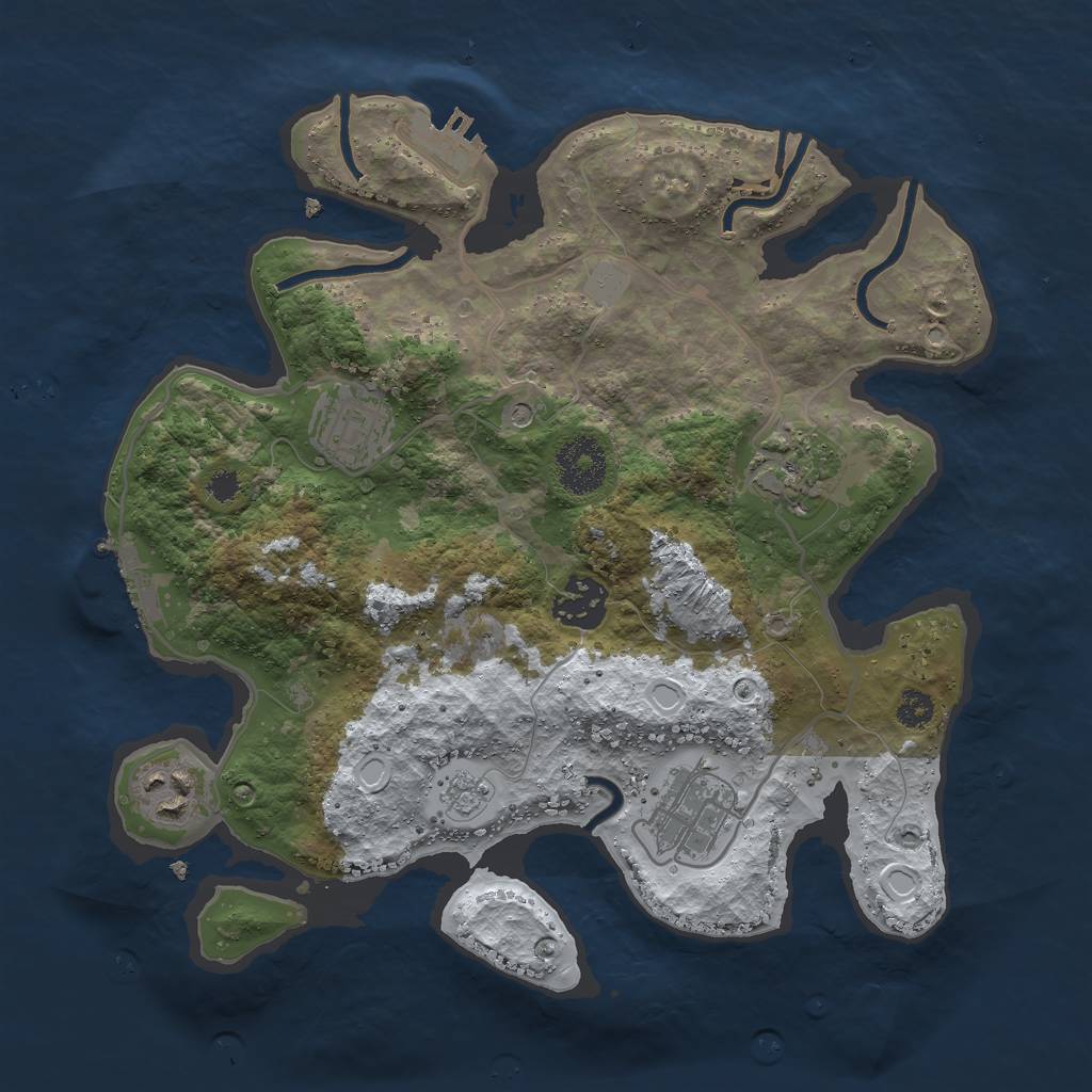 Rust Map: Procedural Map, Size: 3000, Seed: 675685796, 14 Monuments
