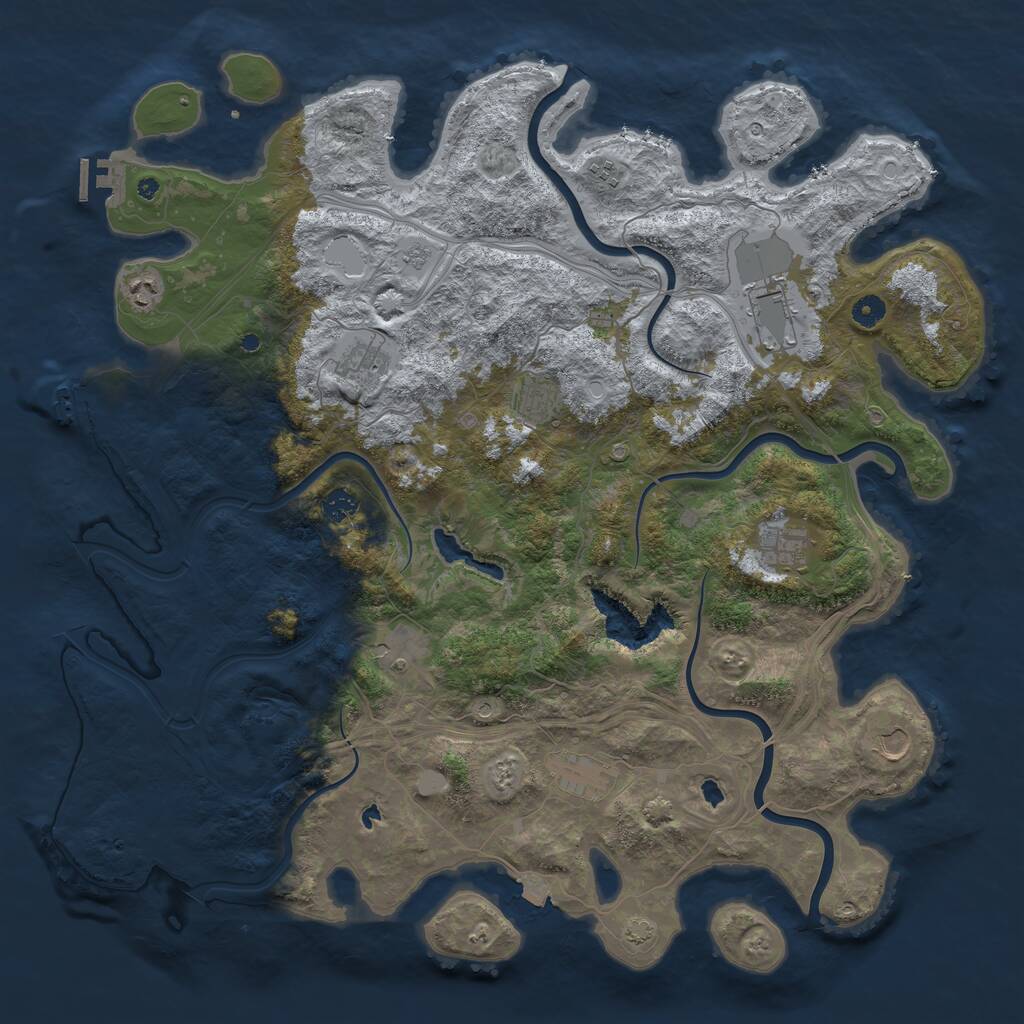 Rust Map: Procedural Map, Size: 4800, Seed: 820635051, 16 Monuments