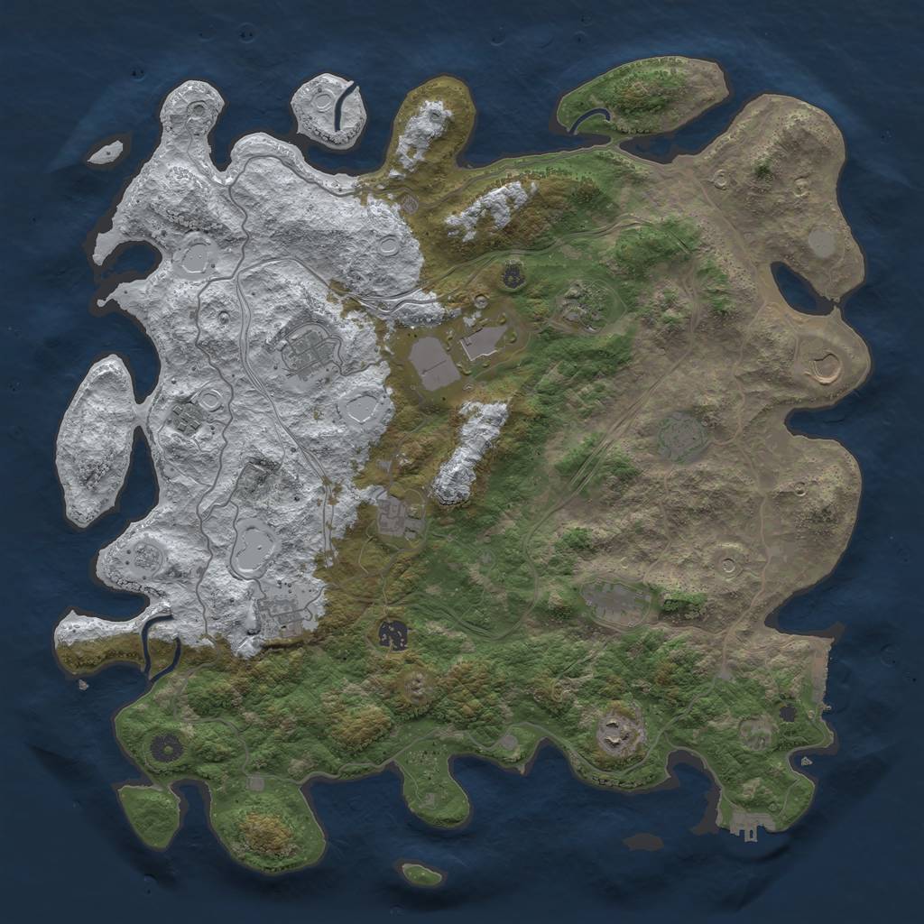 Rust Map: Procedural Map, Size: 4500, Seed: 22826, 20 Monuments