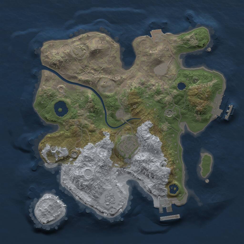 Rust Map: Procedural Map, Size: 2500, Seed: 229, 7 Monuments