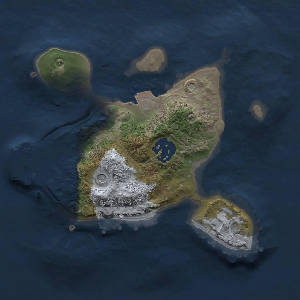 Rust Map: Procedural Map, Size: 2000, Seed: 1556, 4 Monuments