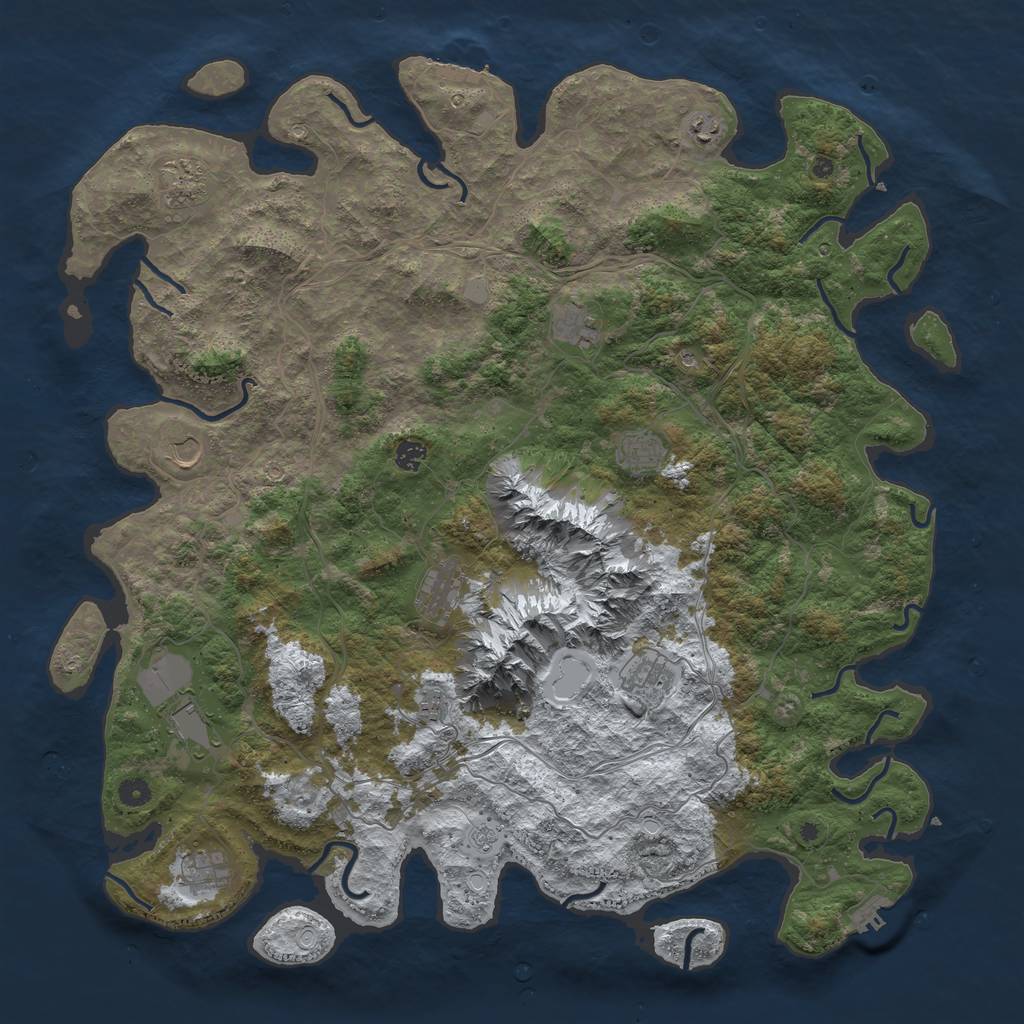 Rust Map: Procedural Map, Size: 5000, Seed: 151316169, 20 Monuments