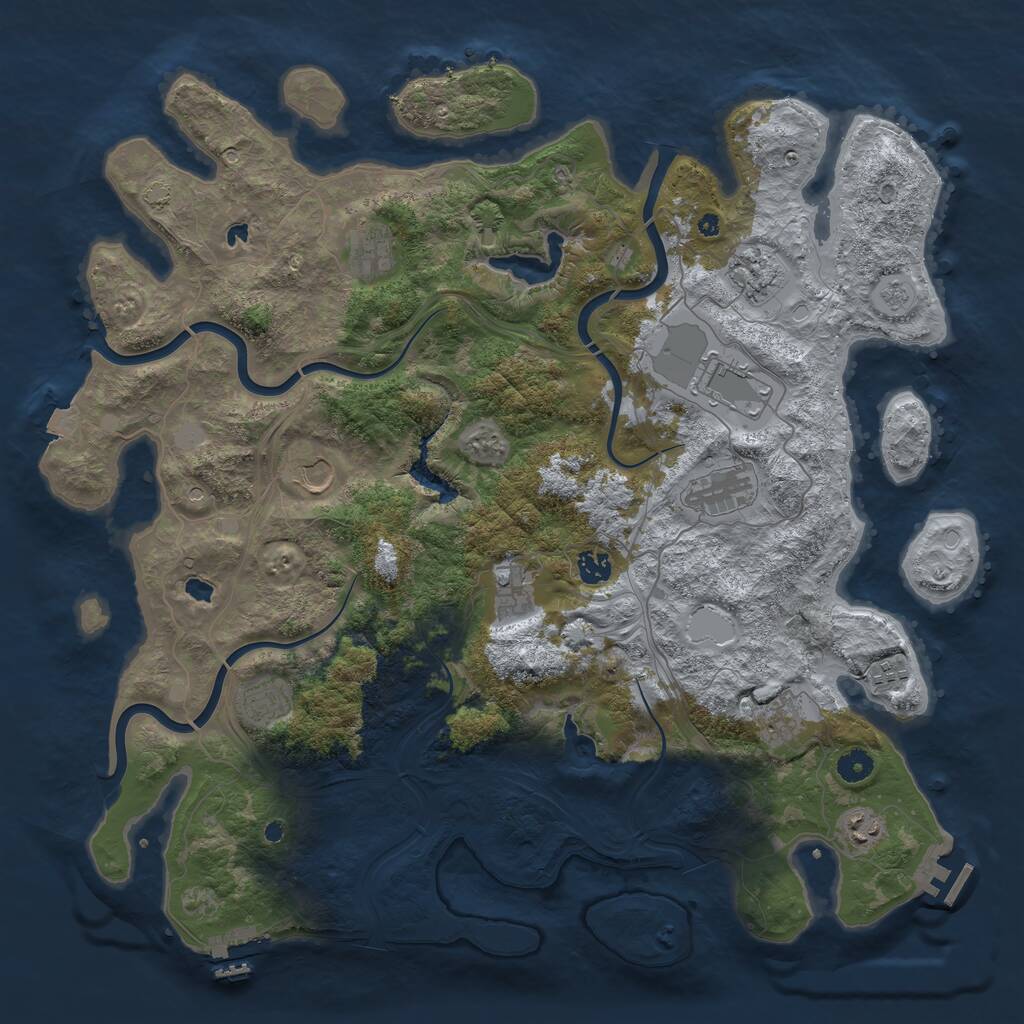 Rust Map: Procedural Map, Size: 4500, Seed: 345084262, 17 Monuments