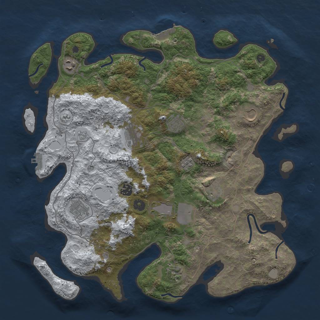 Rust Map: Procedural Map, Size: 4000, Seed: 392832, 19 Monuments