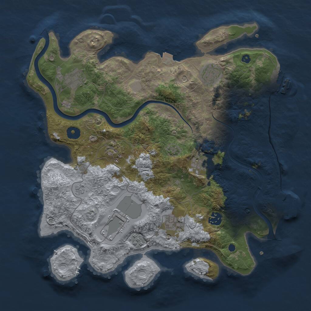 Rust Map: Procedural Map, Size: 3500, Seed: 149200882, 14 Monuments
