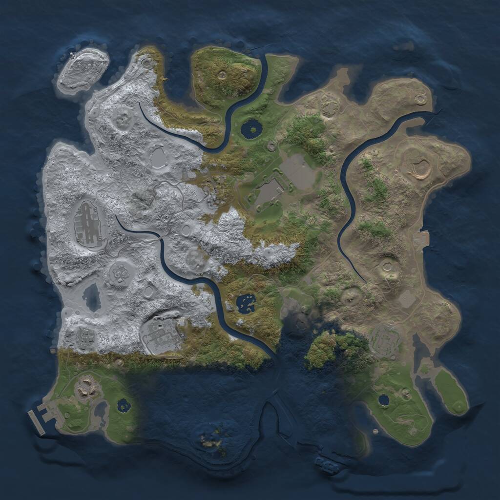 Rust Map: Procedural Map, Size: 3700, Seed: 923262509, 16 Monuments