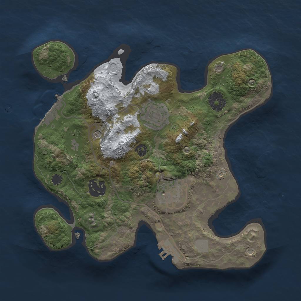 Rust Map: Procedural Map, Size: 2500, Seed: 267633467, 11 Monuments