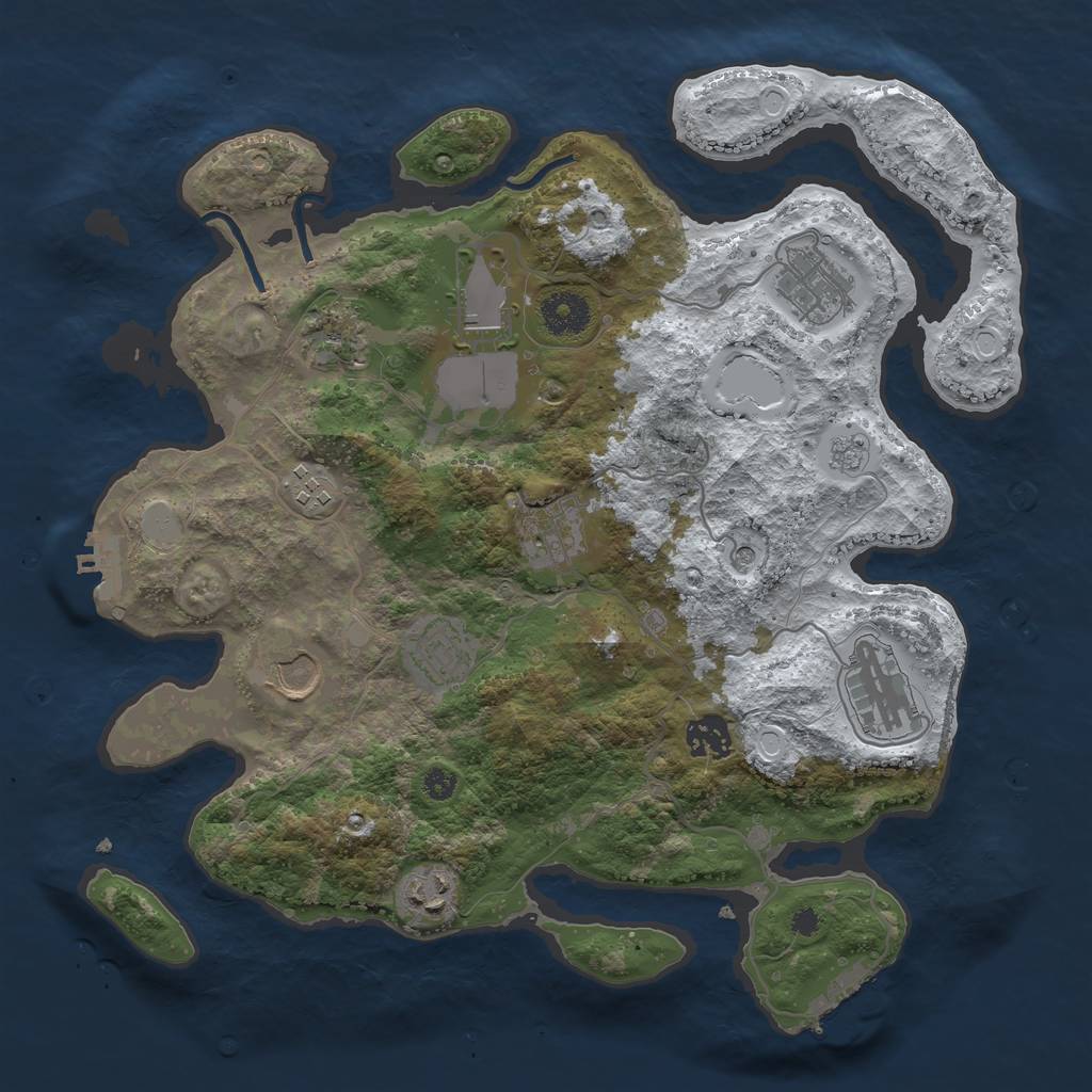 Rust Map: Procedural Map, Size: 3501, Seed: 19904, 19 Monuments