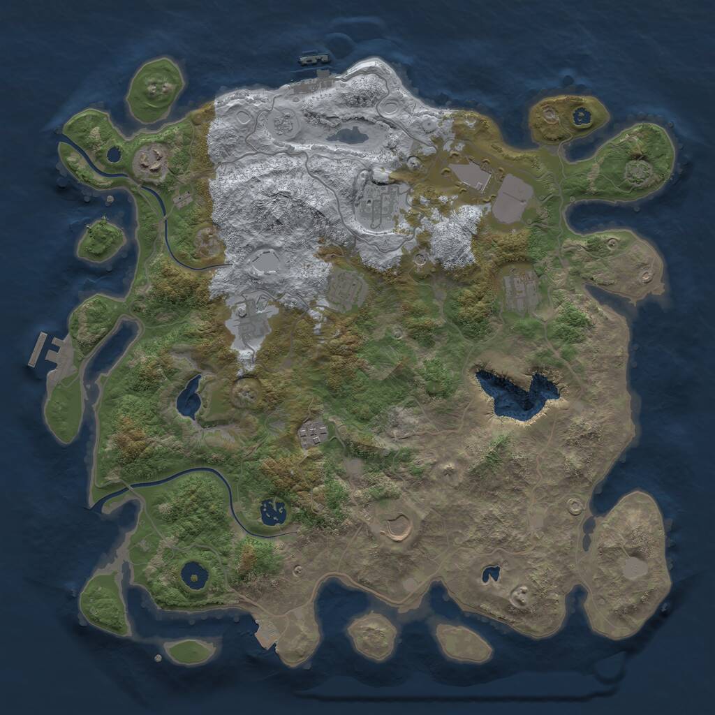 Rust Map: Procedural Map, Size: 4000, Seed: 265782658, 15 Monuments