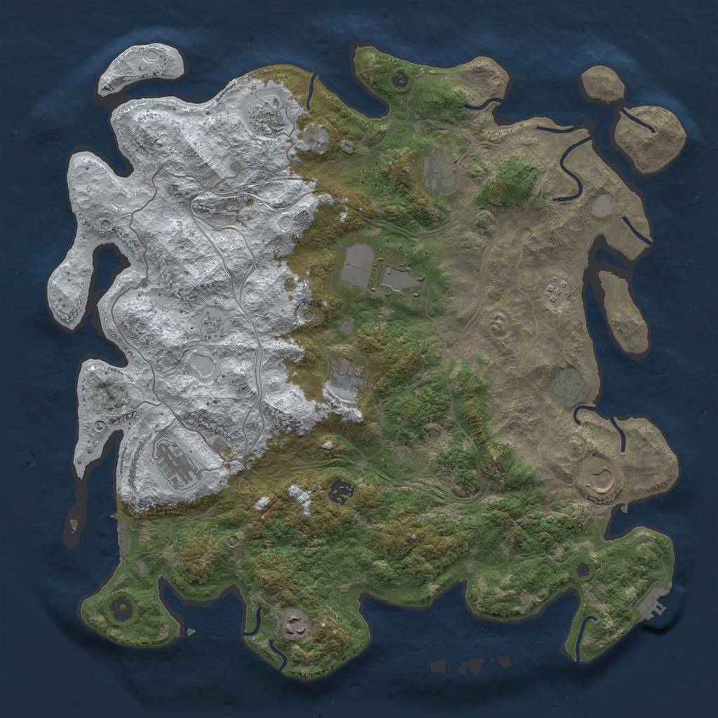 Rust Map: Procedural Map, Size: 4500, Seed: 20220605, 19 Monuments
