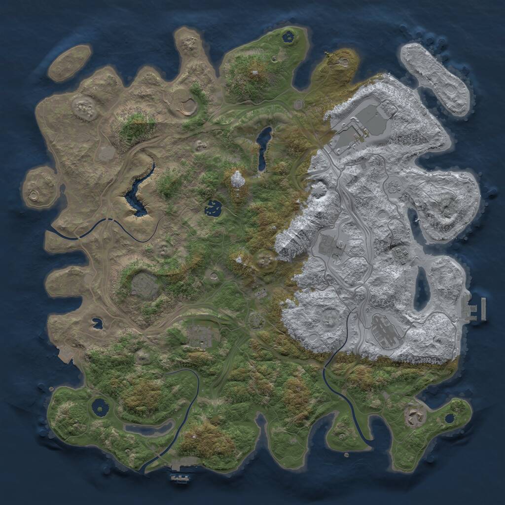 Rust Map: Procedural Map, Size: 4400, Seed: 8000, 15 Monuments