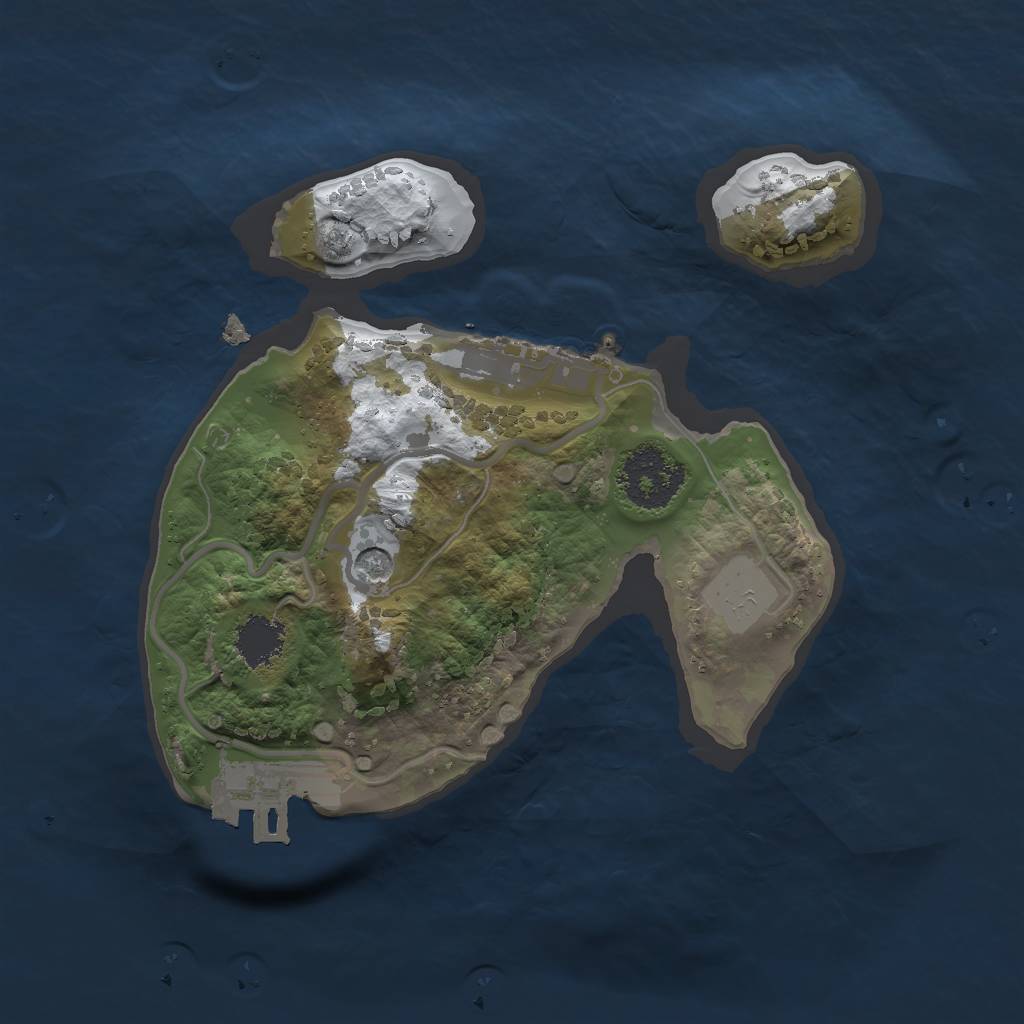 Rust Map: Procedural Map, Size: 1750, Seed: 1244006146, 8 Monuments