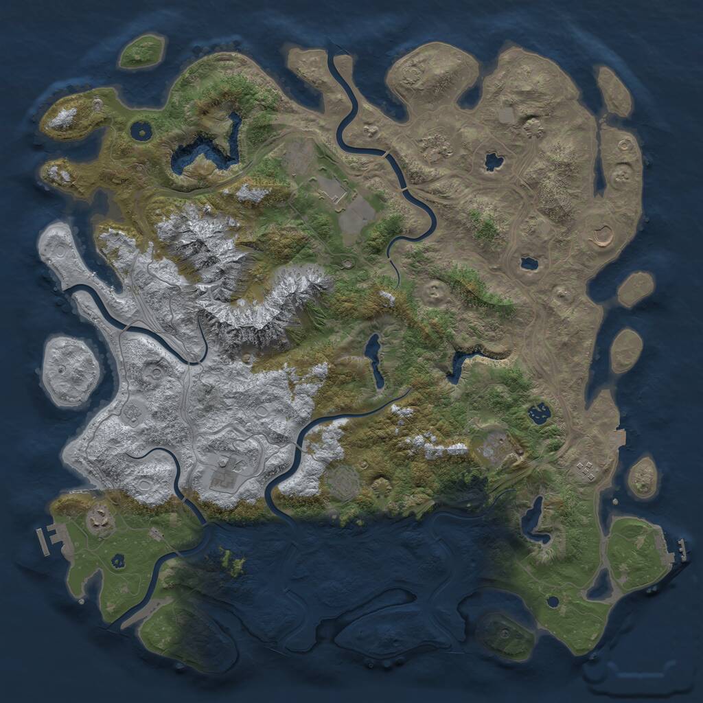 Rust Map: Procedural Map, Size: 5000, Seed: 1623471613, 16 Monuments