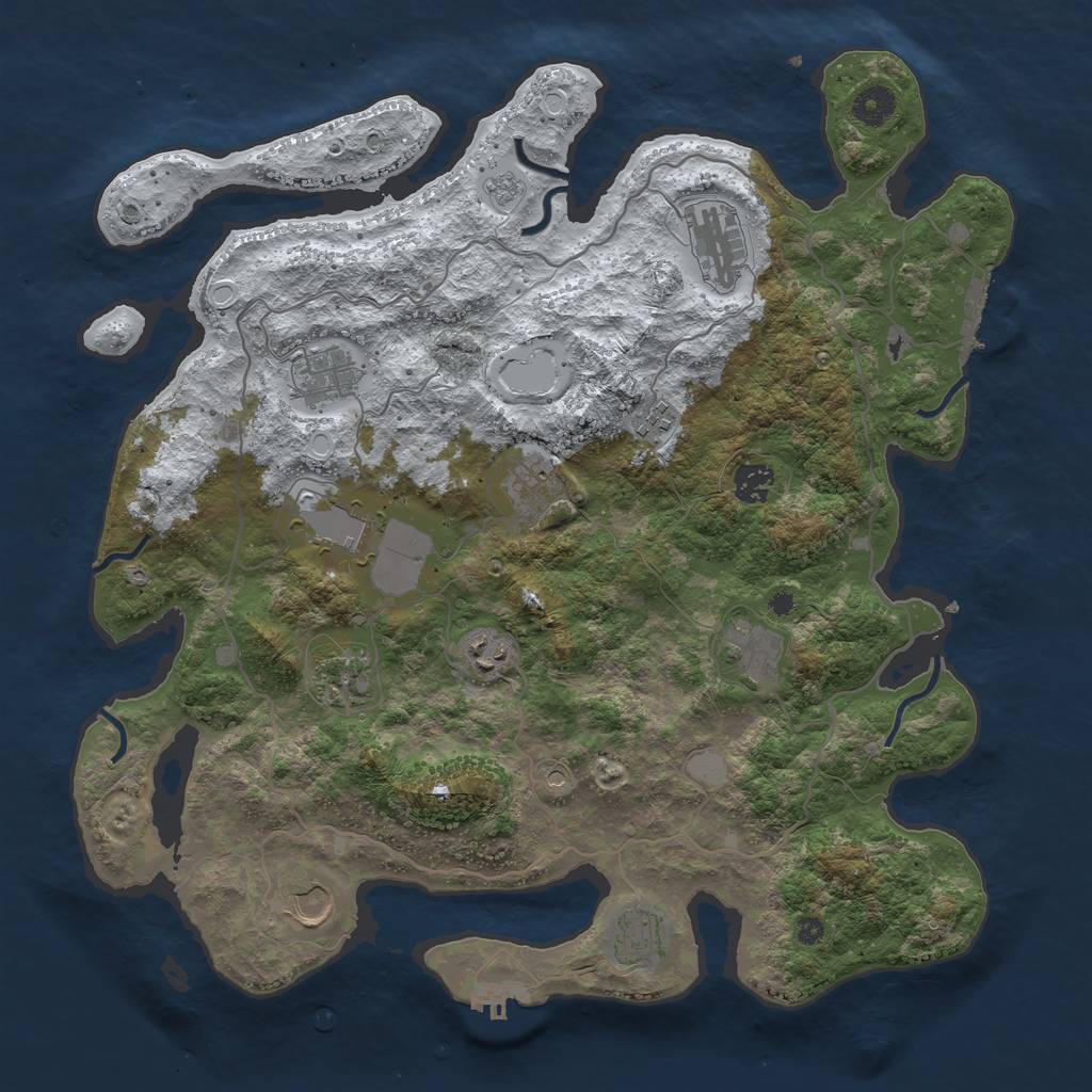 Rust Map: Procedural Map, Size: 4000, Seed: 534, 20 Monuments