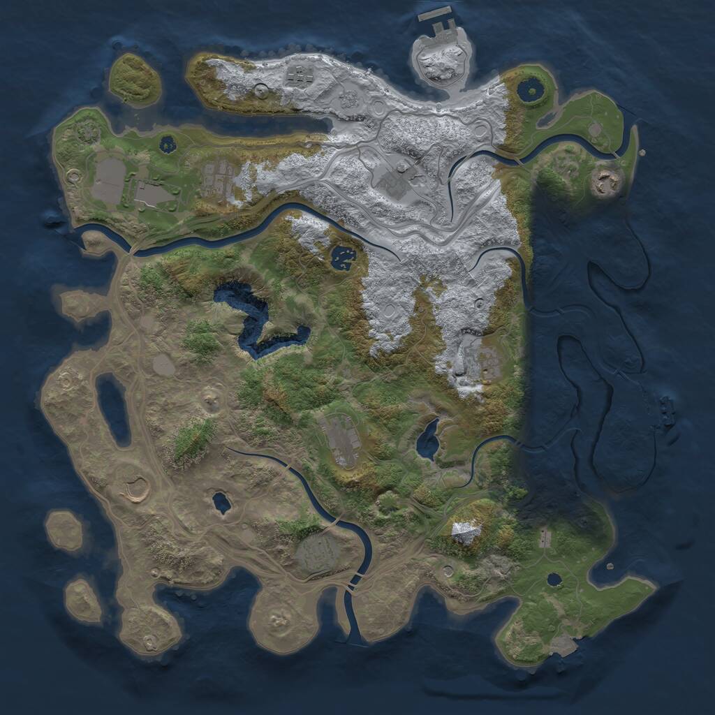 Rust Map: Procedural Map, Size: 4250, Seed: 1580210002, 16 Monuments