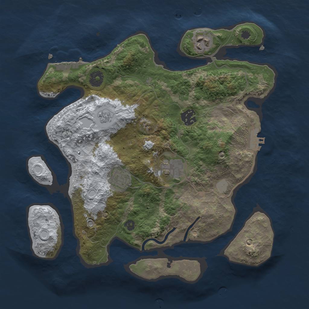 Rust Map: Procedural Map, Size: 3000, Seed: 6939, 12 Monuments