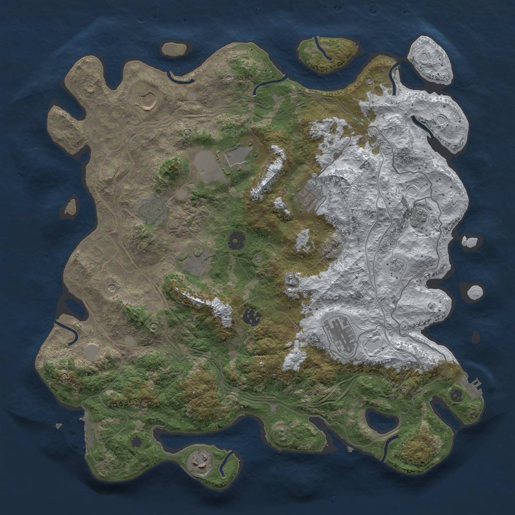 Rust Map: Procedural Map, Size: 4250, Seed: 1312435623, 18 Monuments
