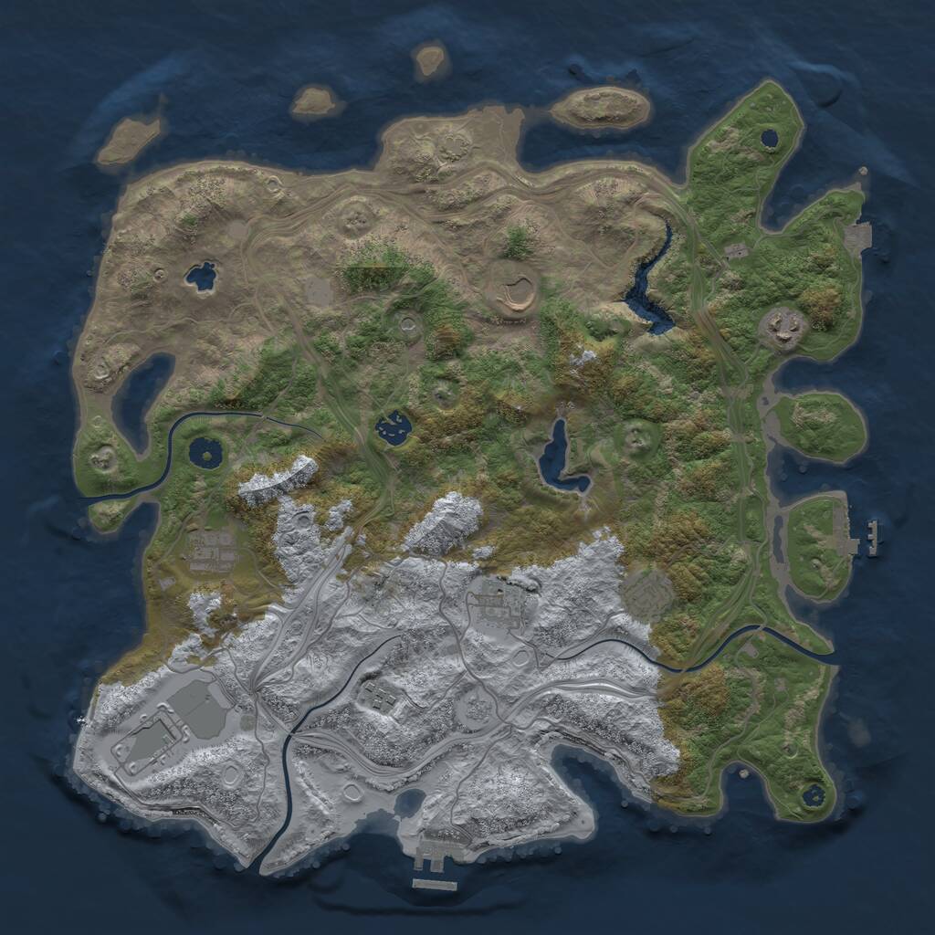 Rust Map: Procedural Map, Size: 4250, Seed: 399005078, 14 Monuments