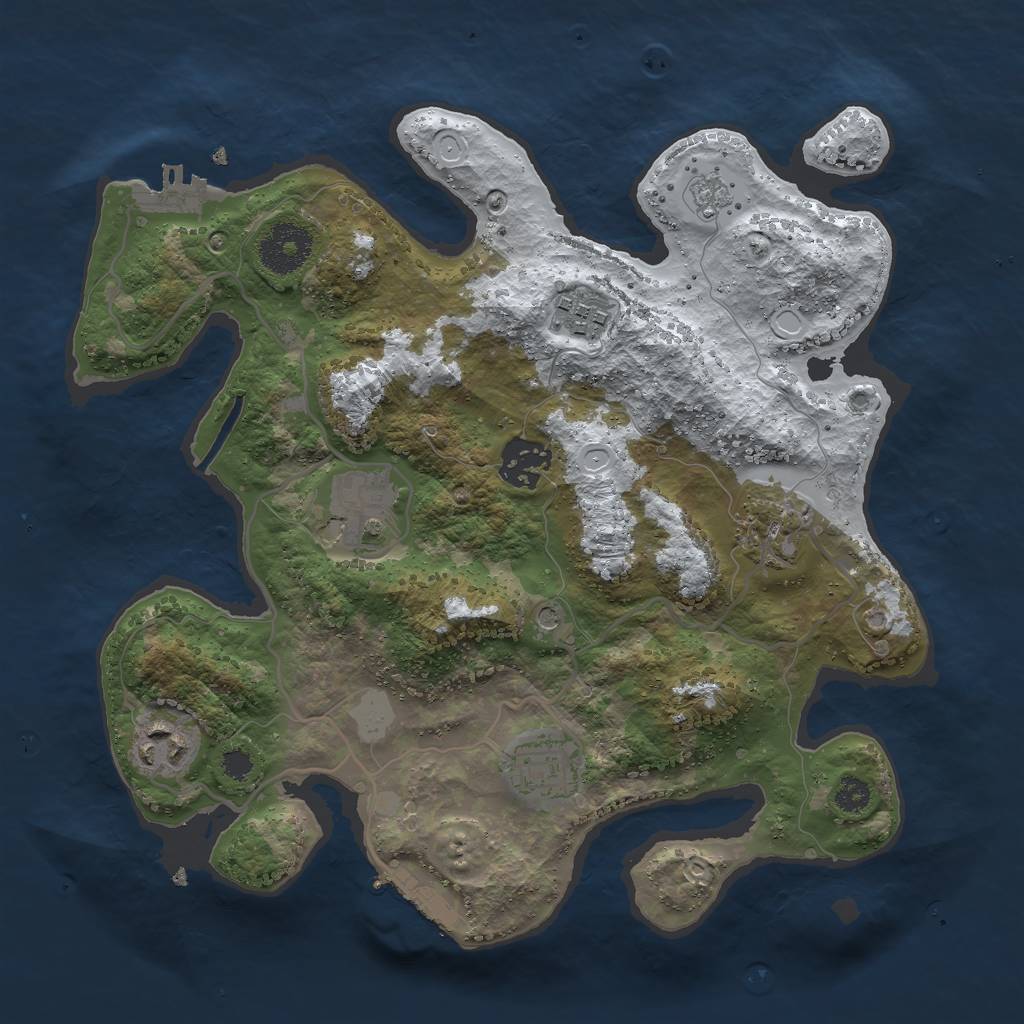 Rust Map: Procedural Map, Size: 3000, Seed: 59275194, 15 Monuments
