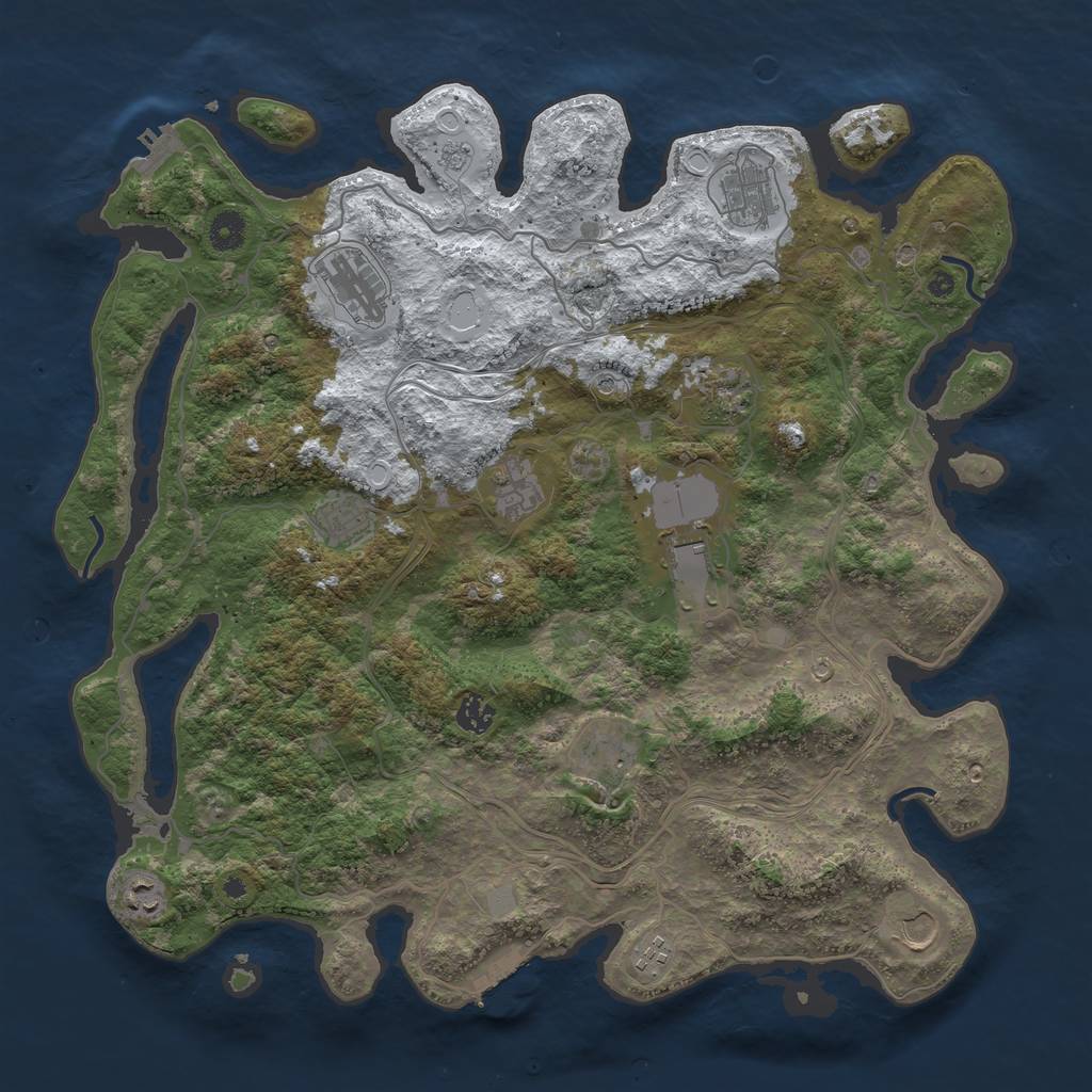 Rust Map: Procedural Map, Size: 4250, Seed: 1976006163, 20 Monuments