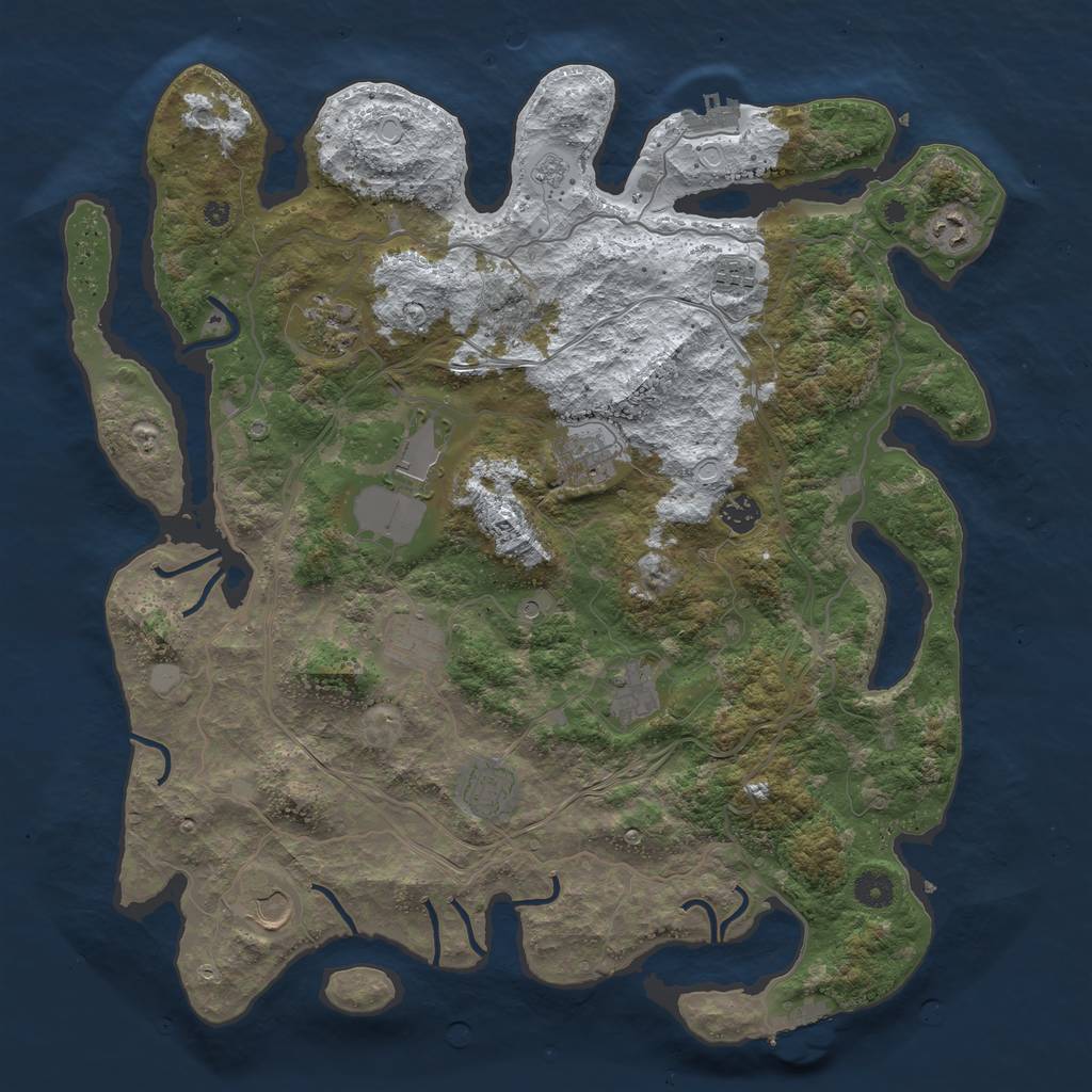 Rust Map: Procedural Map, Size: 4250, Seed: 584318487, 19 Monuments