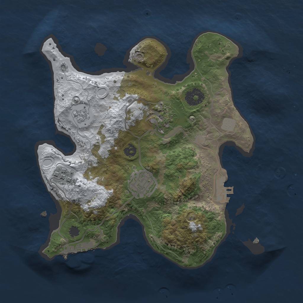 Rust Map: Procedural Map, Size: 2500, Seed: 944984984, 11 Monuments