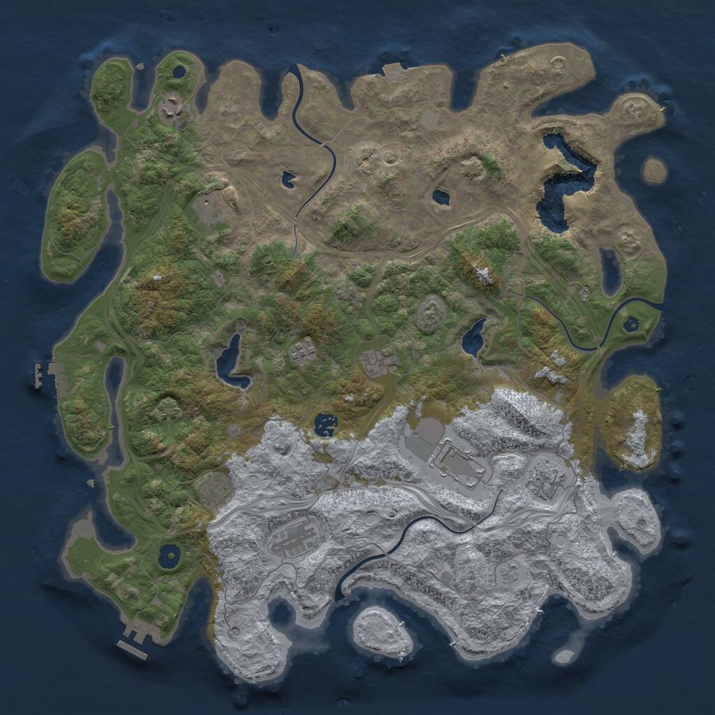 Rust Map: Procedural Map, Size: 4500, Seed: 1104, 15 Monuments