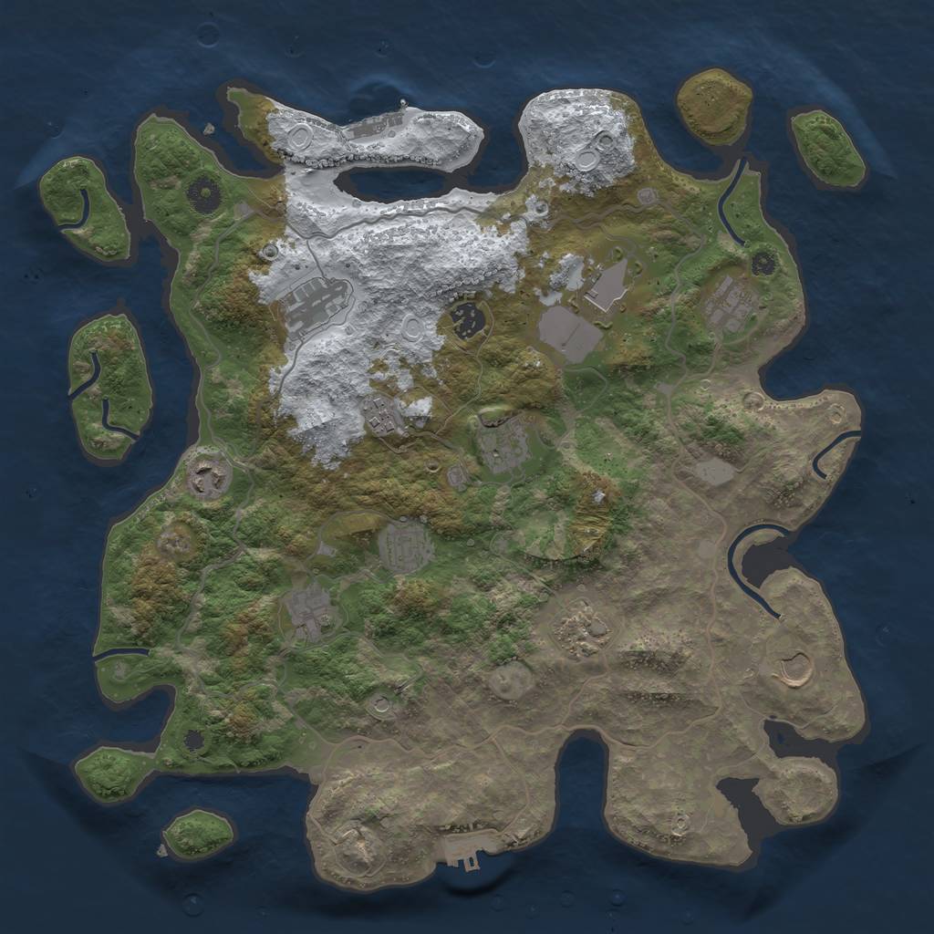 Rust Map: Procedural Map, Size: 4000, Seed: 7286, 19 Monuments