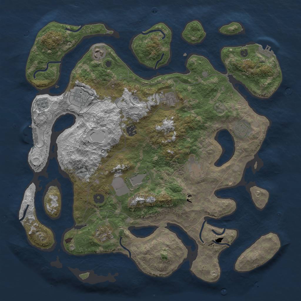 Rust Map: Procedural Map, Size: 4200, Seed: 305, 17 Monuments