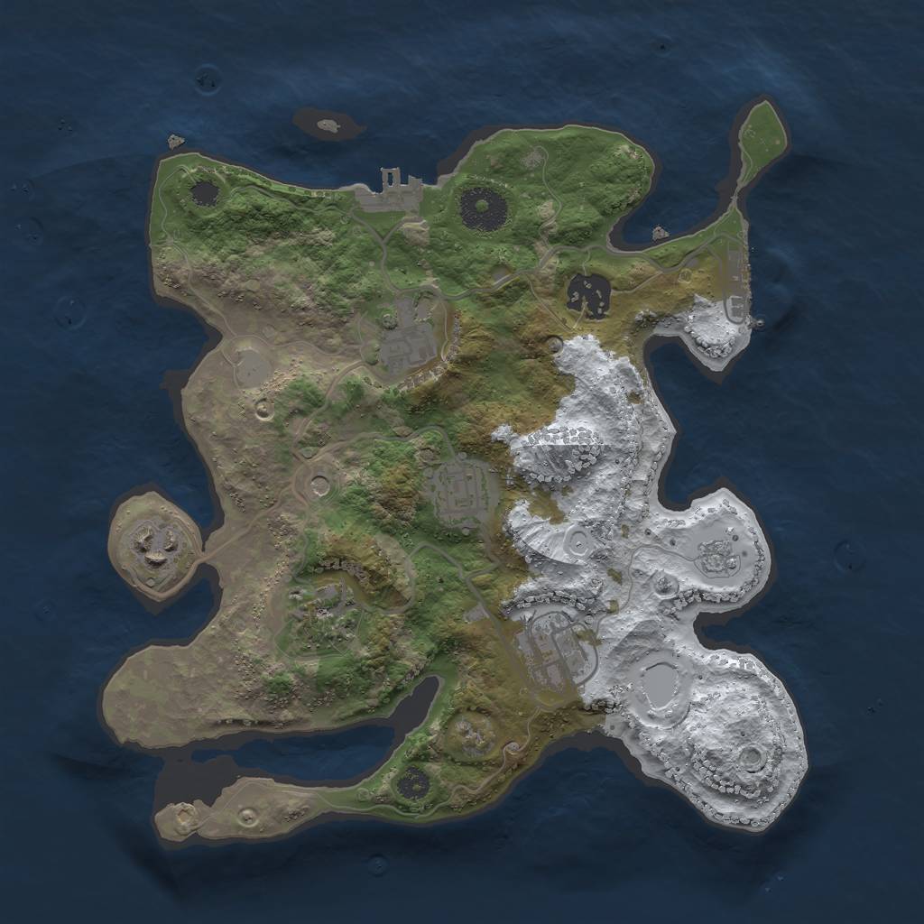 Rust Map: Procedural Map, Size: 3000, Seed: 2039604831, 15 Monuments