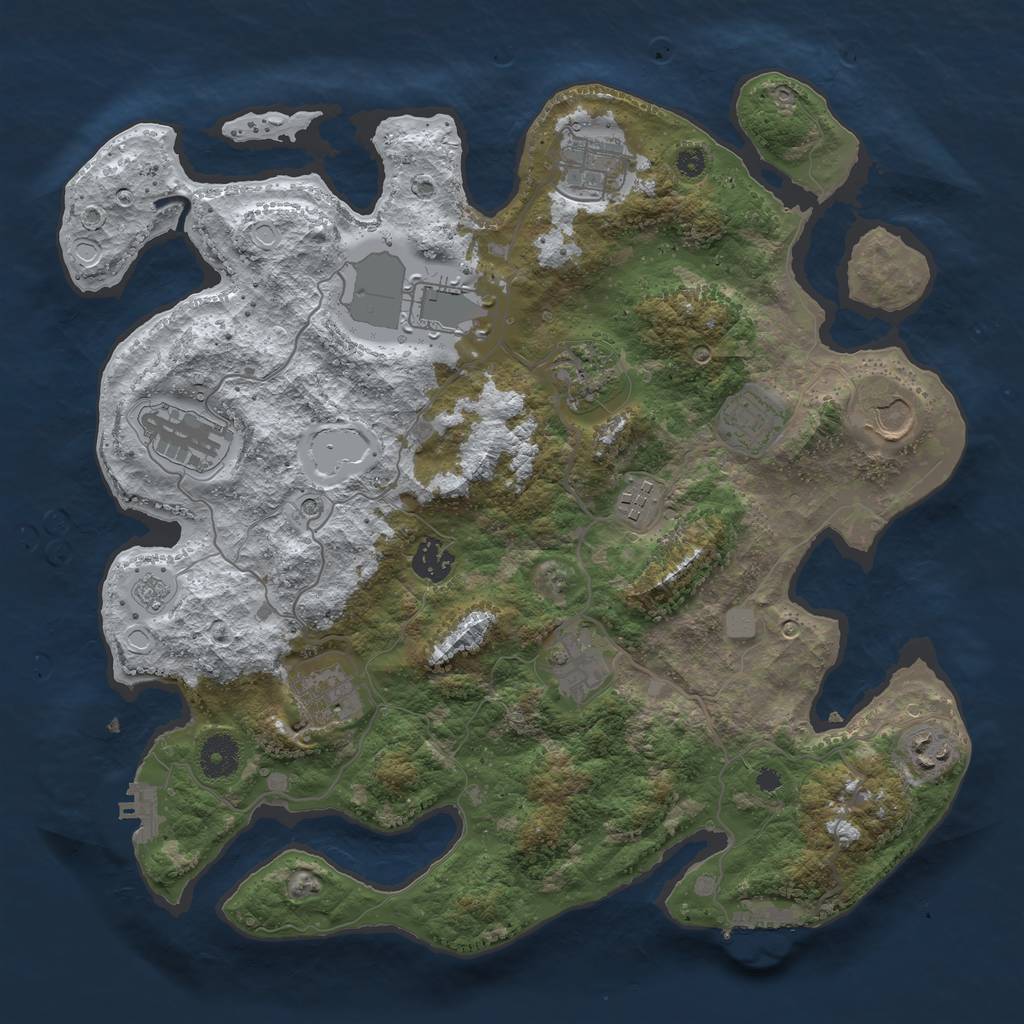 Rust Map: Procedural Map, Size: 3700, Seed: 6510, 20 Monuments