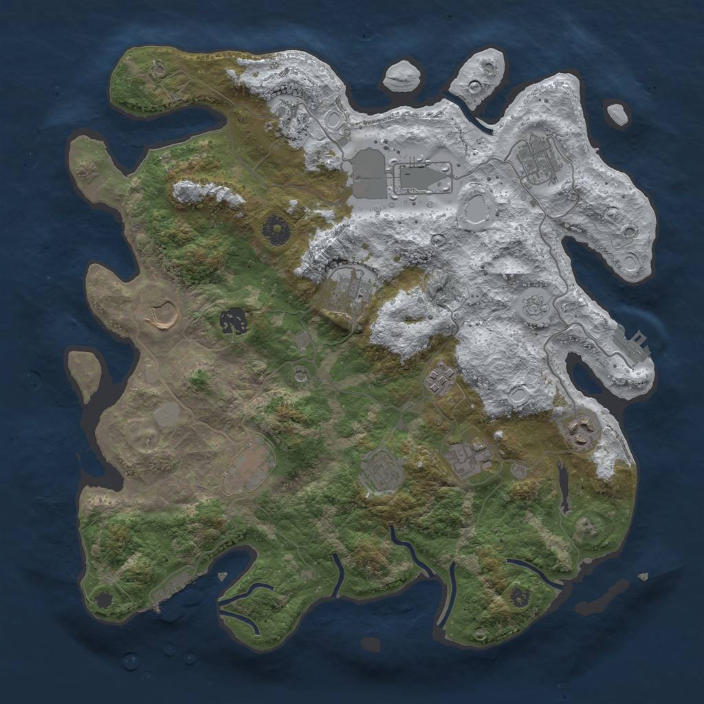 Rust Map: Procedural Map, Size: 3700, Seed: 16448, 20 Monuments