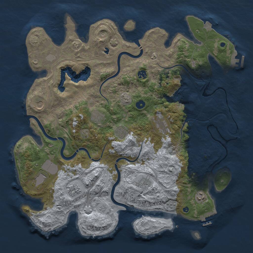 Rust Map: Procedural Map, Size: 4250, Seed: 527756730, 16 Monuments
