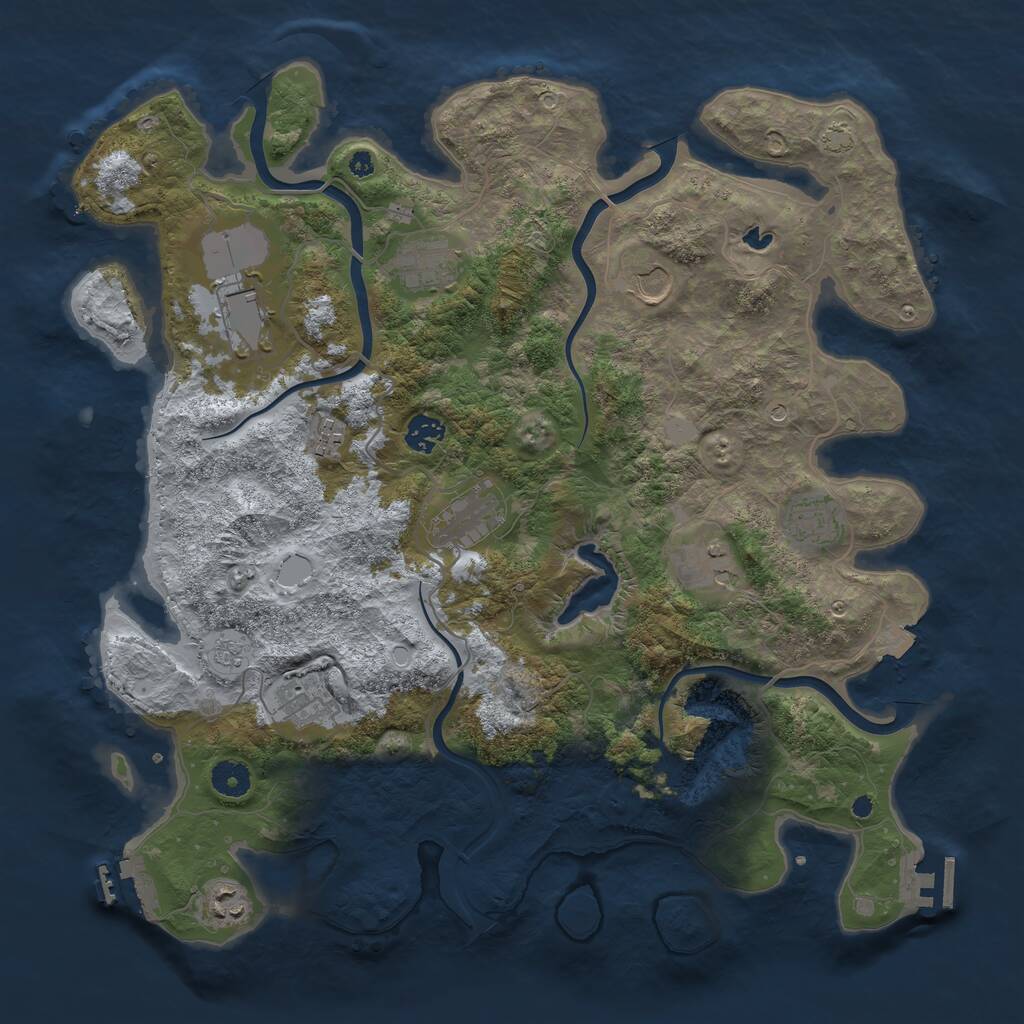 Rust Map: Procedural Map, Size: 4050, Seed: 1778340649, 16 Monuments