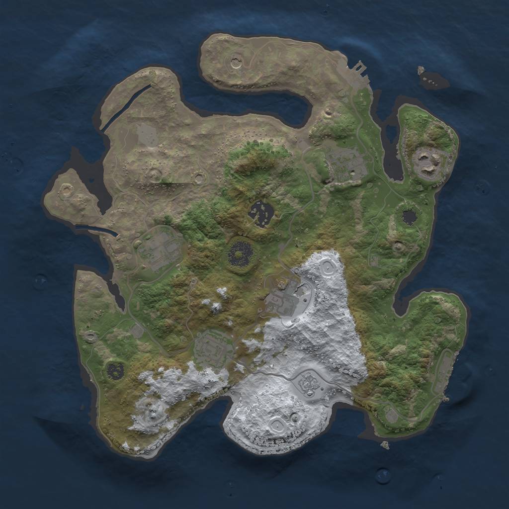 Rust Map: Procedural Map, Size: 3000, Seed: 35900, 15 Monuments