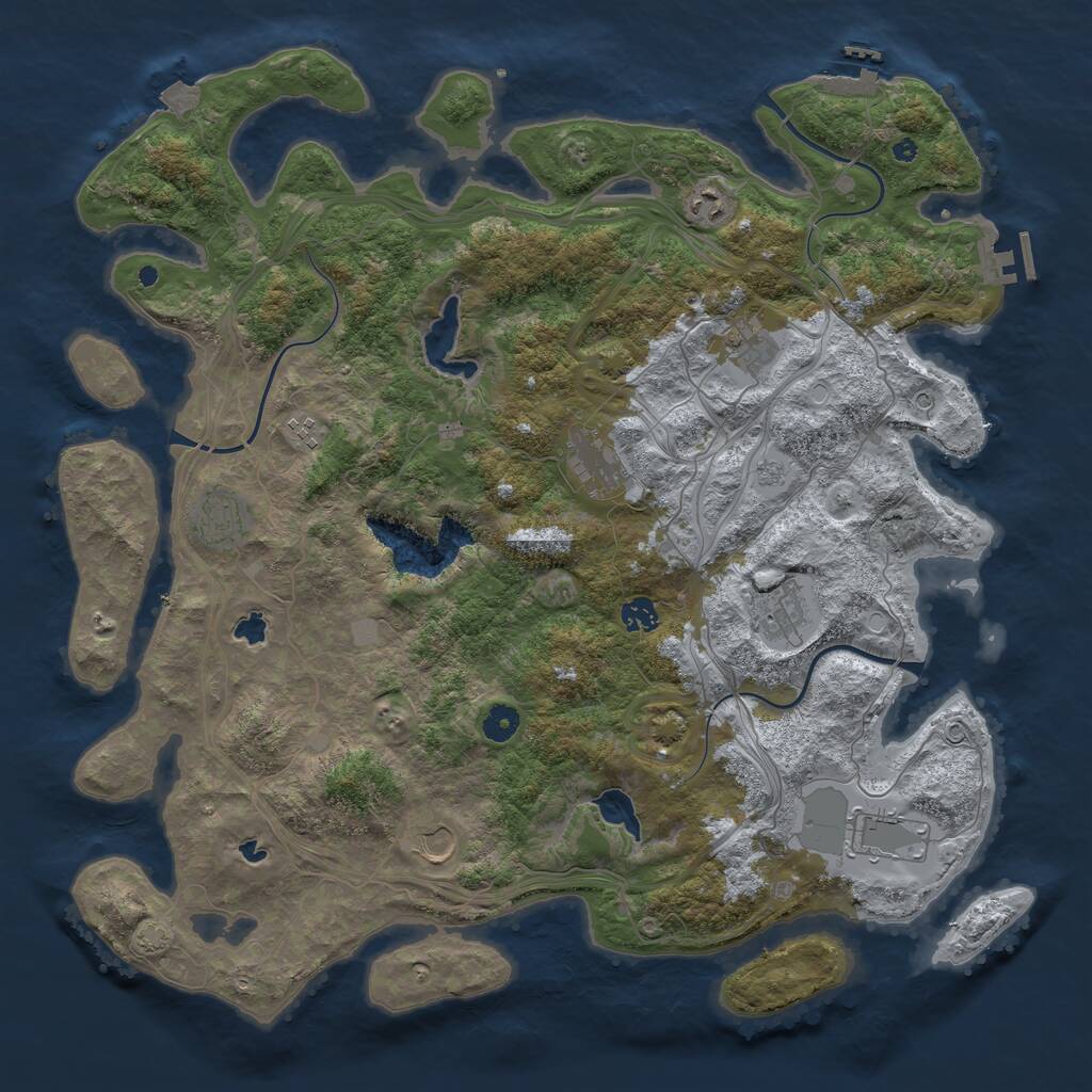 Rust Map: Procedural Map, Size: 4500, Seed: 91186701, 15 Monuments