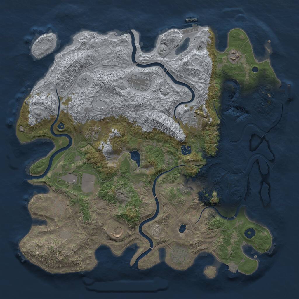 Rust Map: Procedural Map, Size: 4250, Seed: 2047355663, 17 Monuments