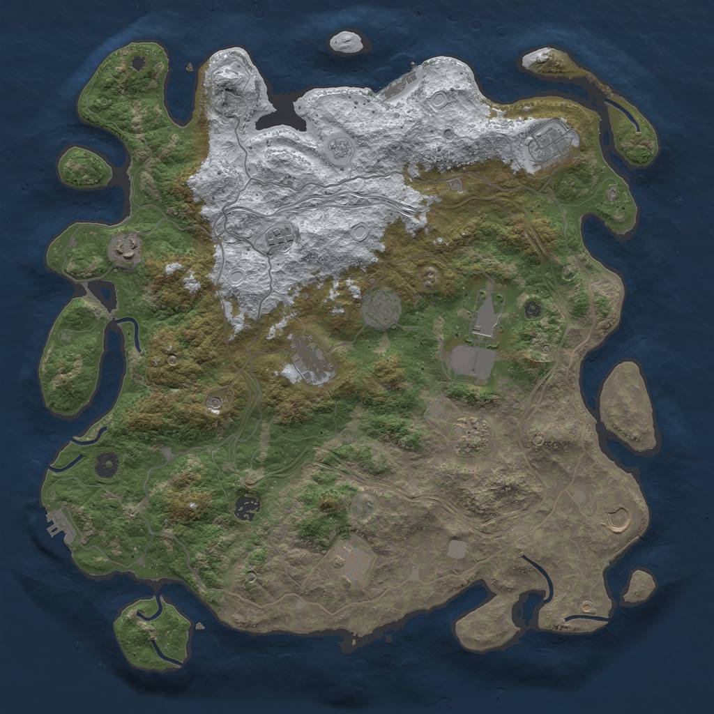 Rust Map: Procedural Map, Size: 4250, Seed: 772314505, 19 Monuments