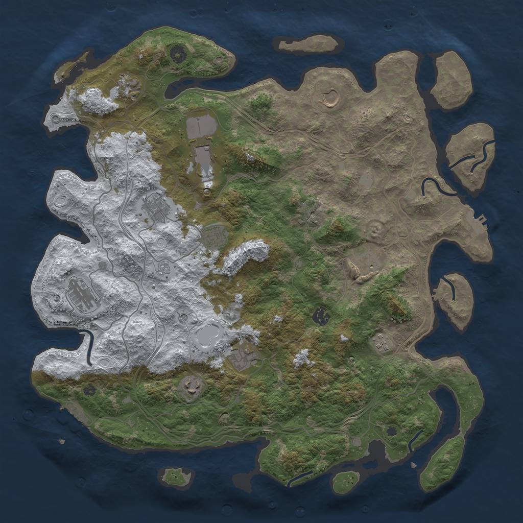 Rust Map: Procedural Map, Size: 4500, Seed: 985611621, 20 Monuments
