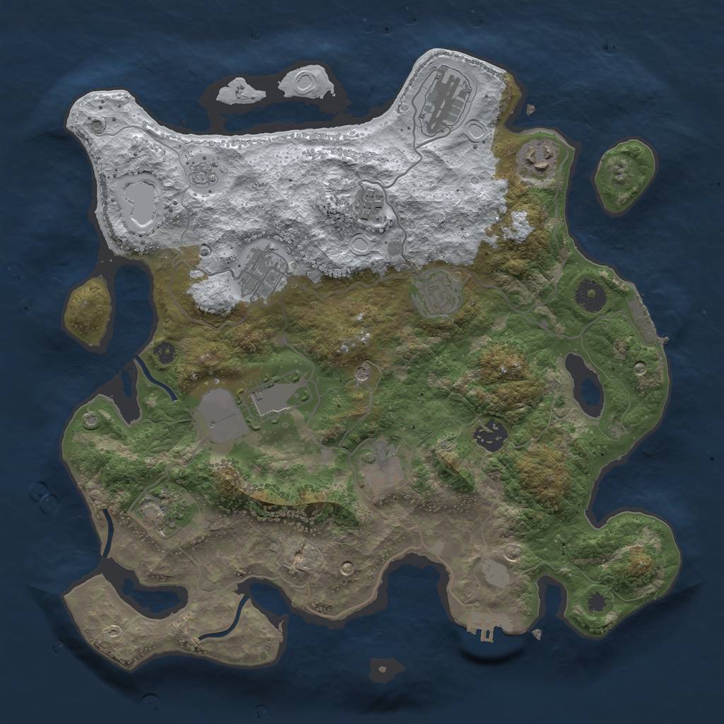 Rust Map: Procedural Map, Size: 3500, Seed: 87675056, 18 Monuments