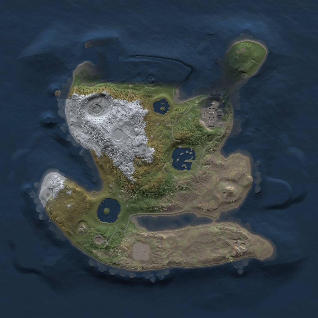 Rust Map: Procedural Map, Size: 2000, Seed: 259684310, 5 Monuments