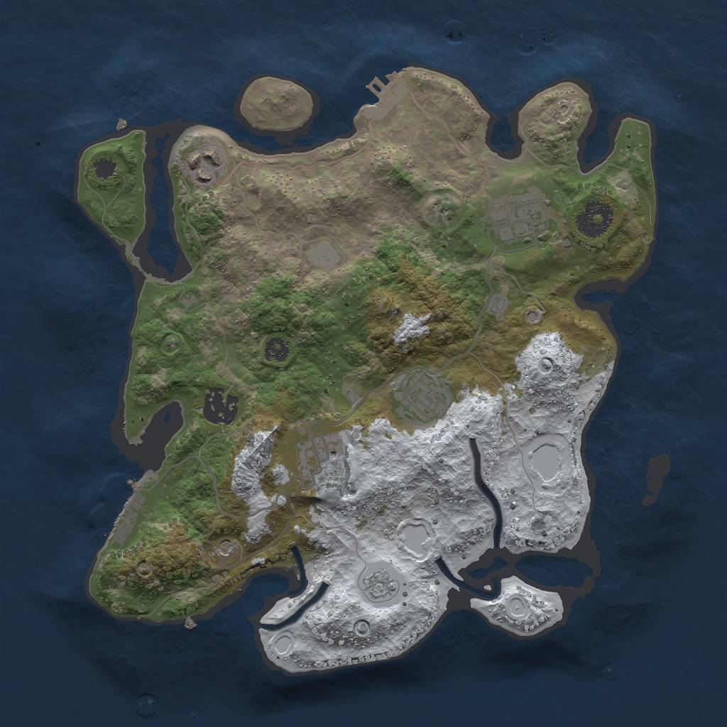 Rust Map: Procedural Map, Size: 3000, Seed: 26791, 14 Monuments