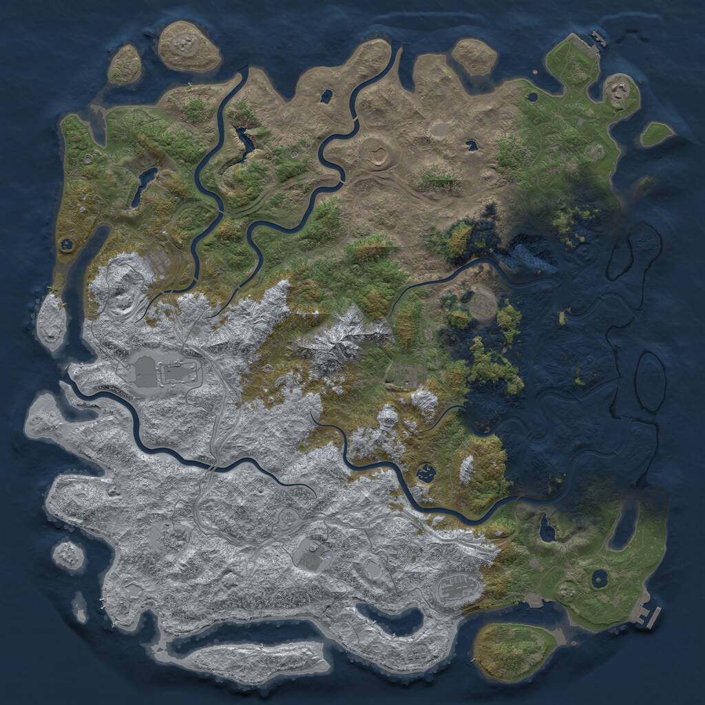 Rust Map: Procedural Map, Size: 6000, Seed: 1979761840, 17 Monuments