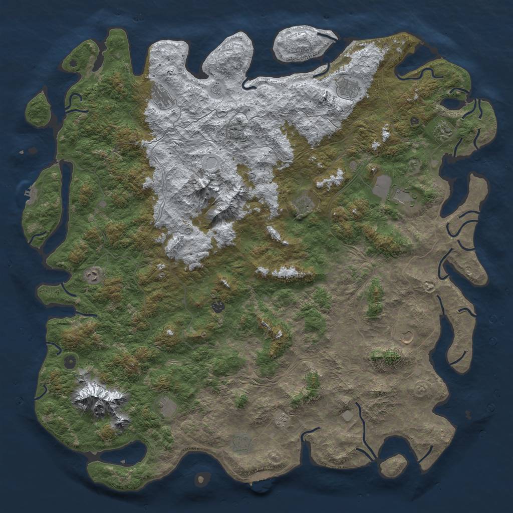 Rust Map: Procedural Map, Size: 6000, Seed: 92734798, 20 Monuments